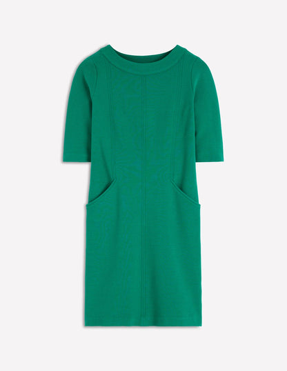 Nessa Ottoman Shift Dress-Jewel Green