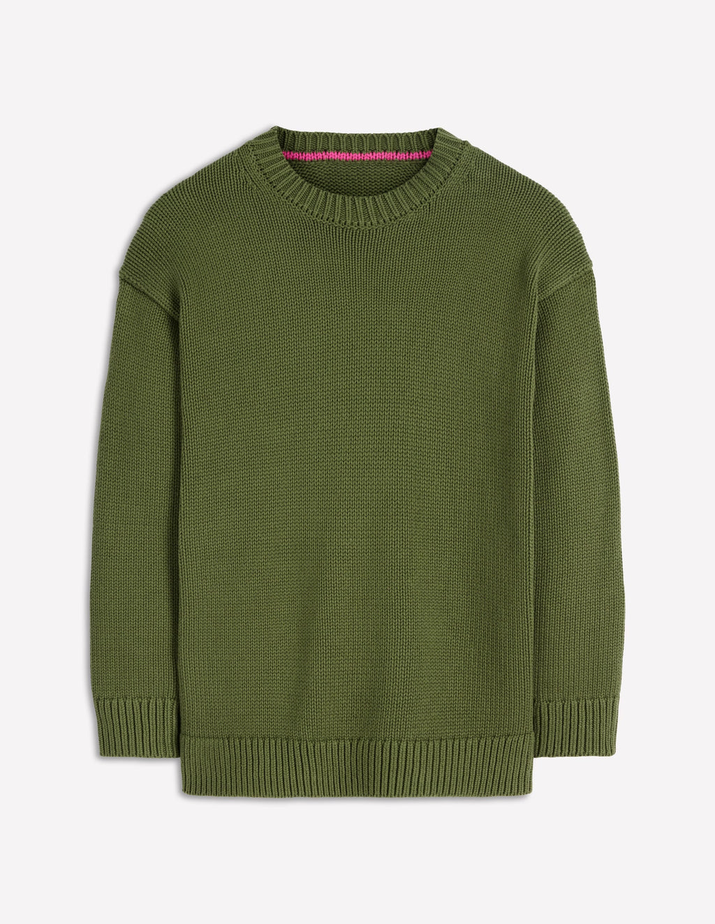 Lucy Oversized Cotton Jumper-Promenade Green