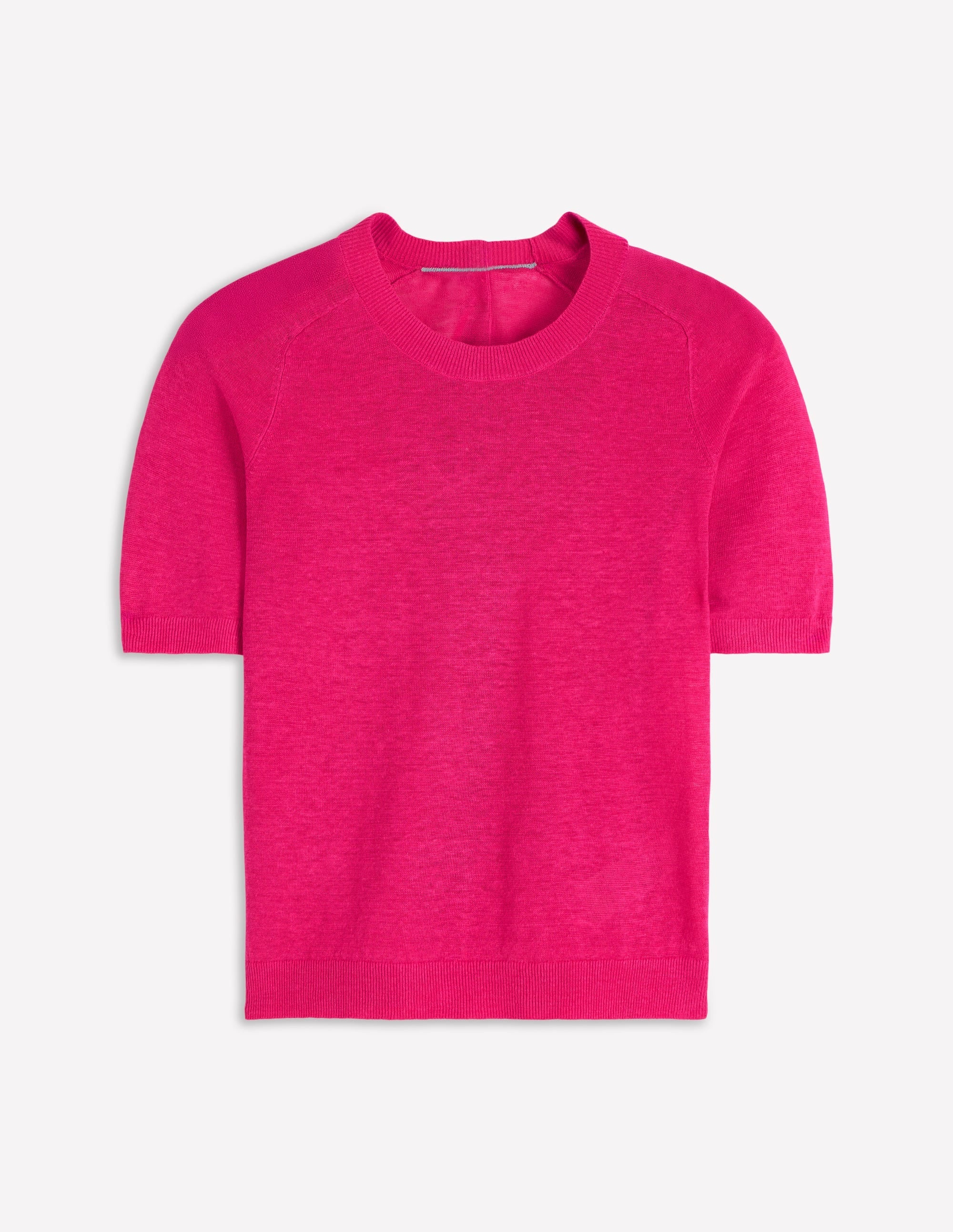 Agnes Linen Button T-Shirt-Pink Peony