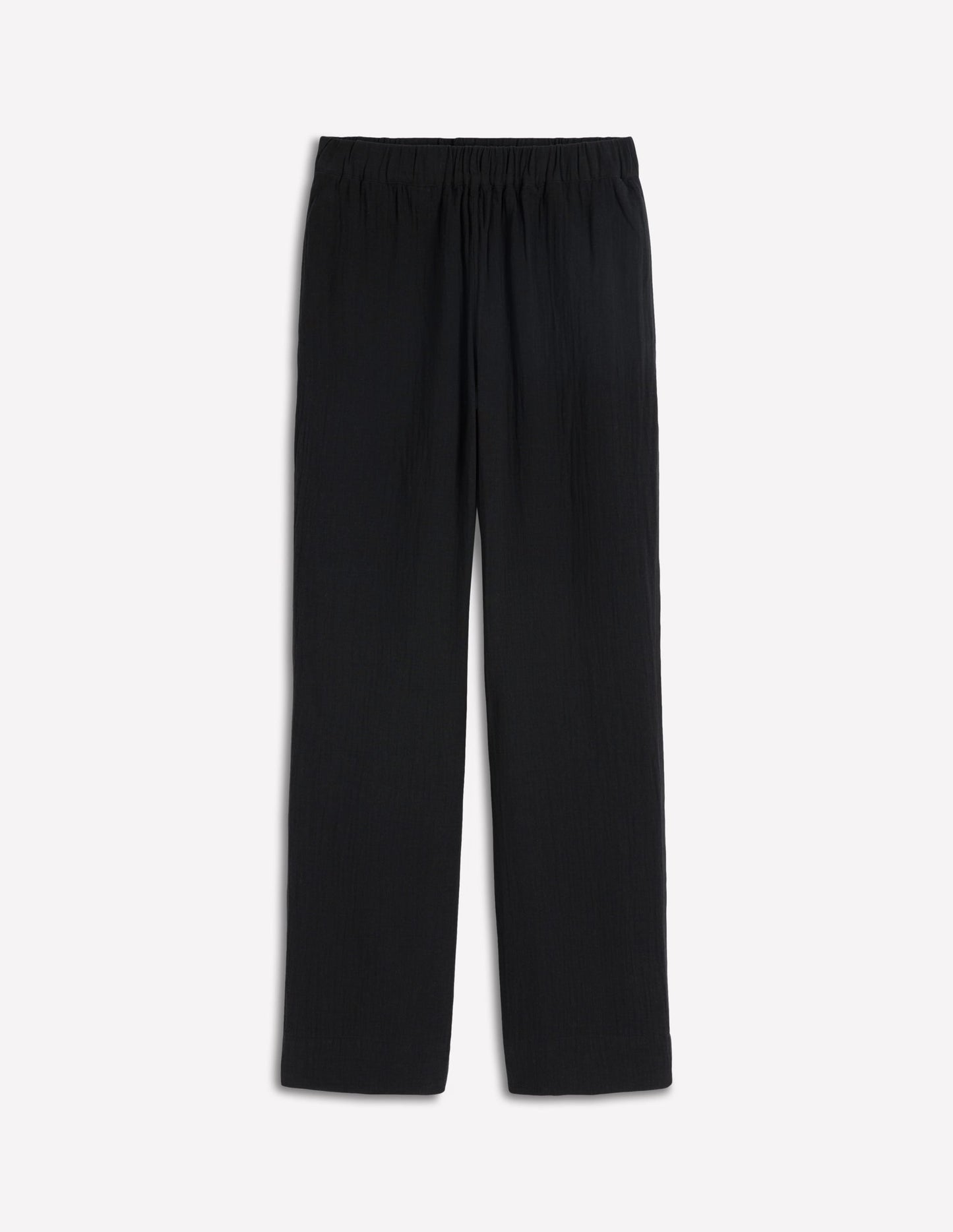 Pull On Double Cloth Pants-Black