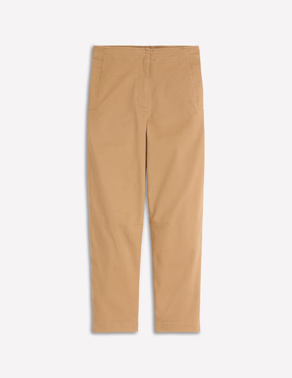 Barrel Leg Chino Pants-Cappuccino