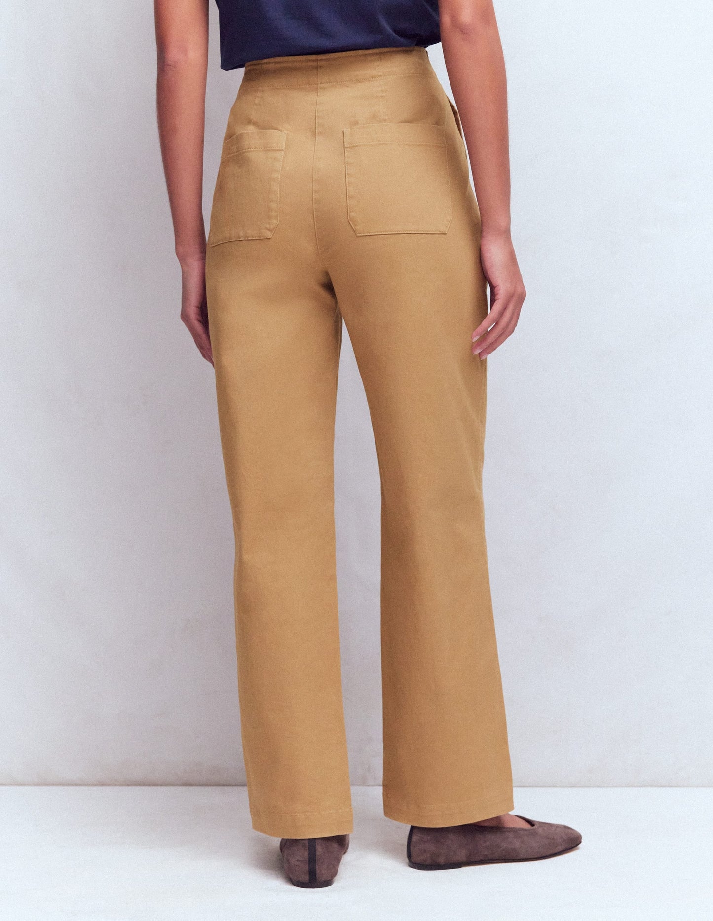 Barrel Leg Chino Pants-Cappuccino