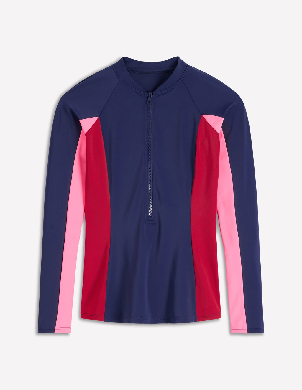 Sun Safe Raglan Guard Top-Navy Colourblock