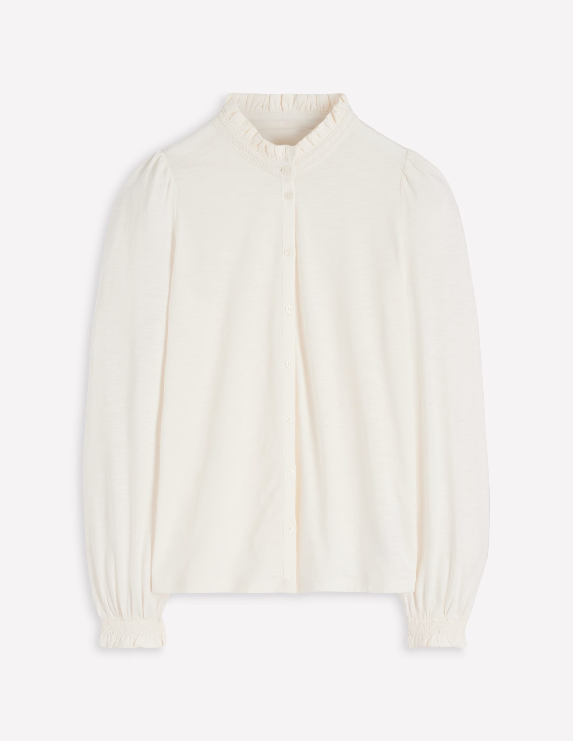 Effie Smocked Detail Shirt-Ivory