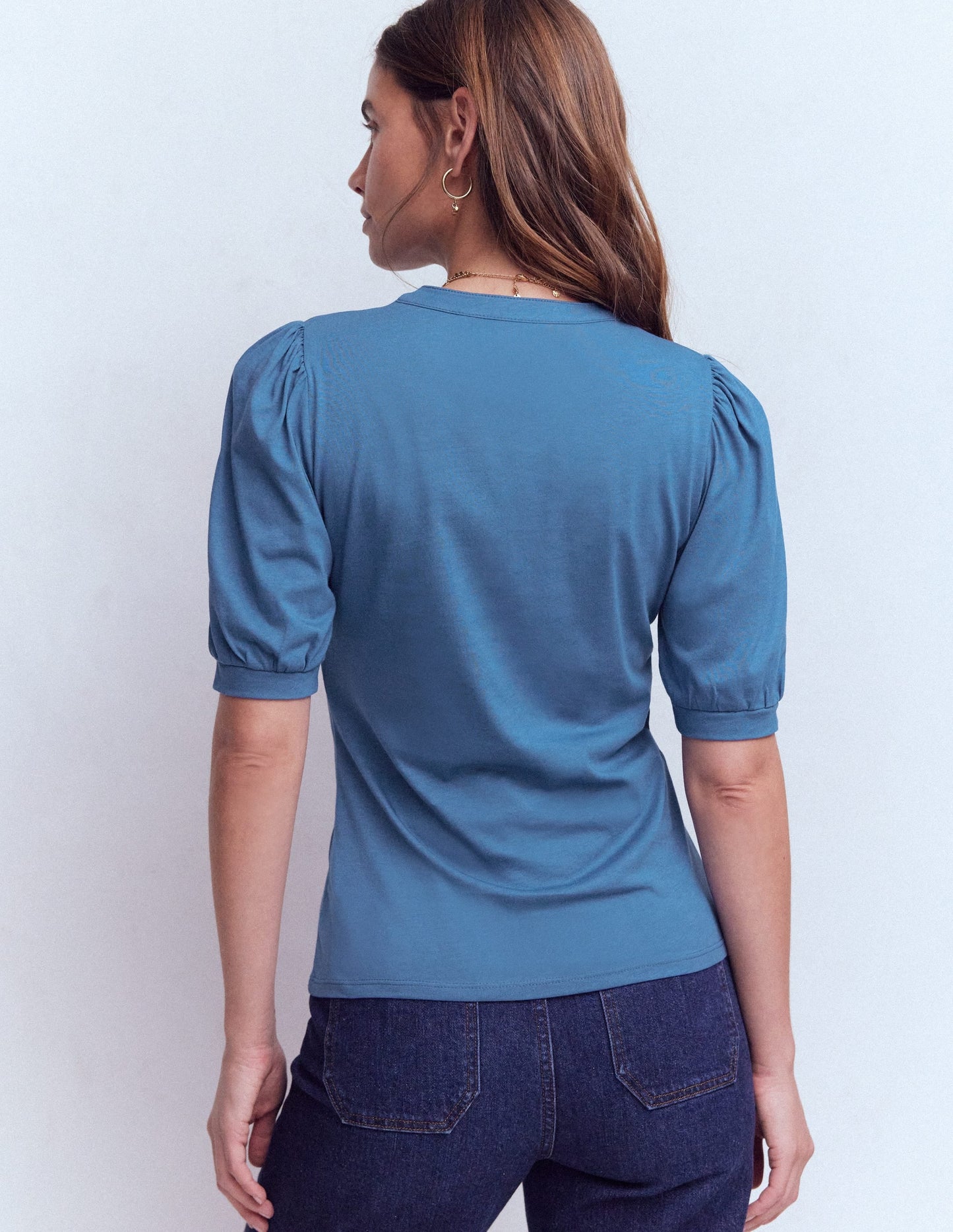 Supersoft Short Sleeve Henley-Denim Blue