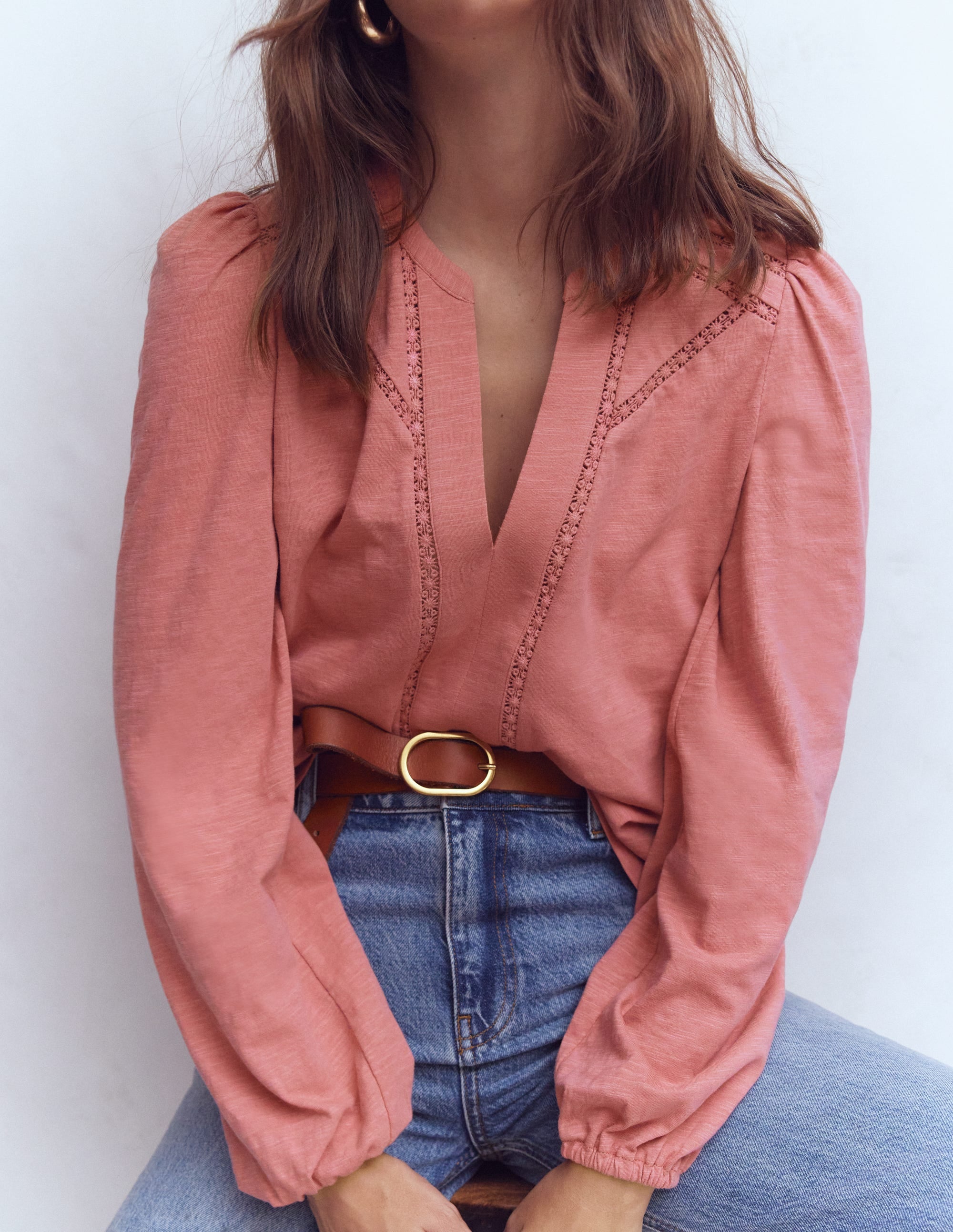 Poppy Long Sleeve Top-Vintage Rose