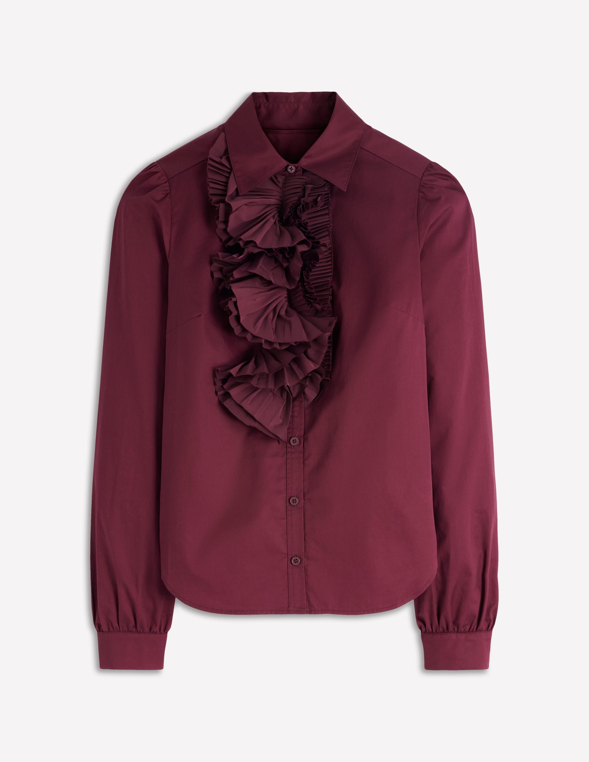 Cara Ruffle Shirt-Deep Wisteria