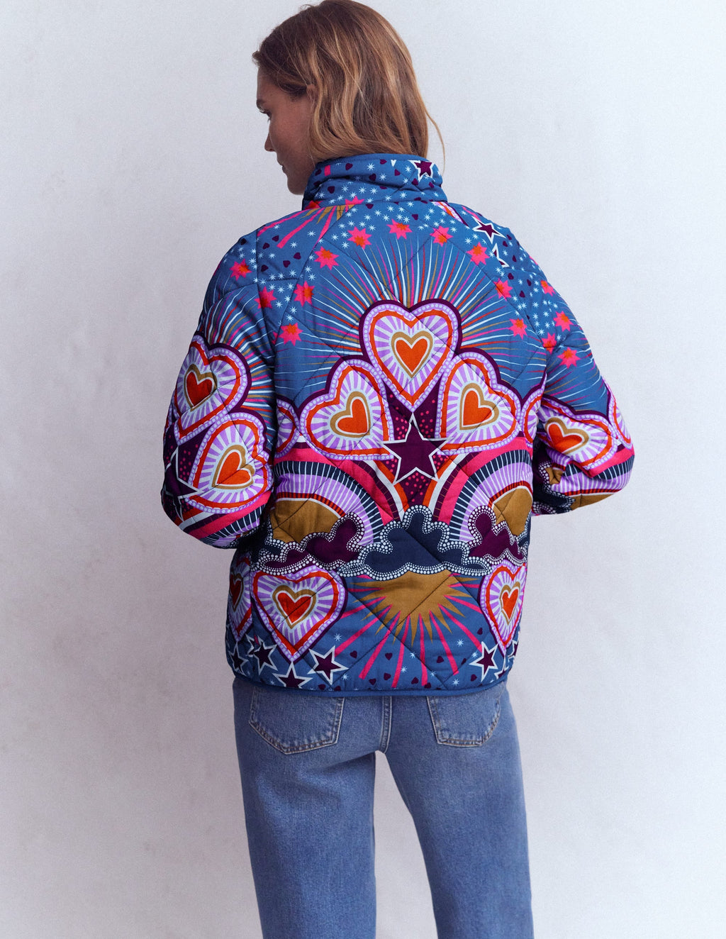 Printed Quilted Jacket-Multi, Conversational