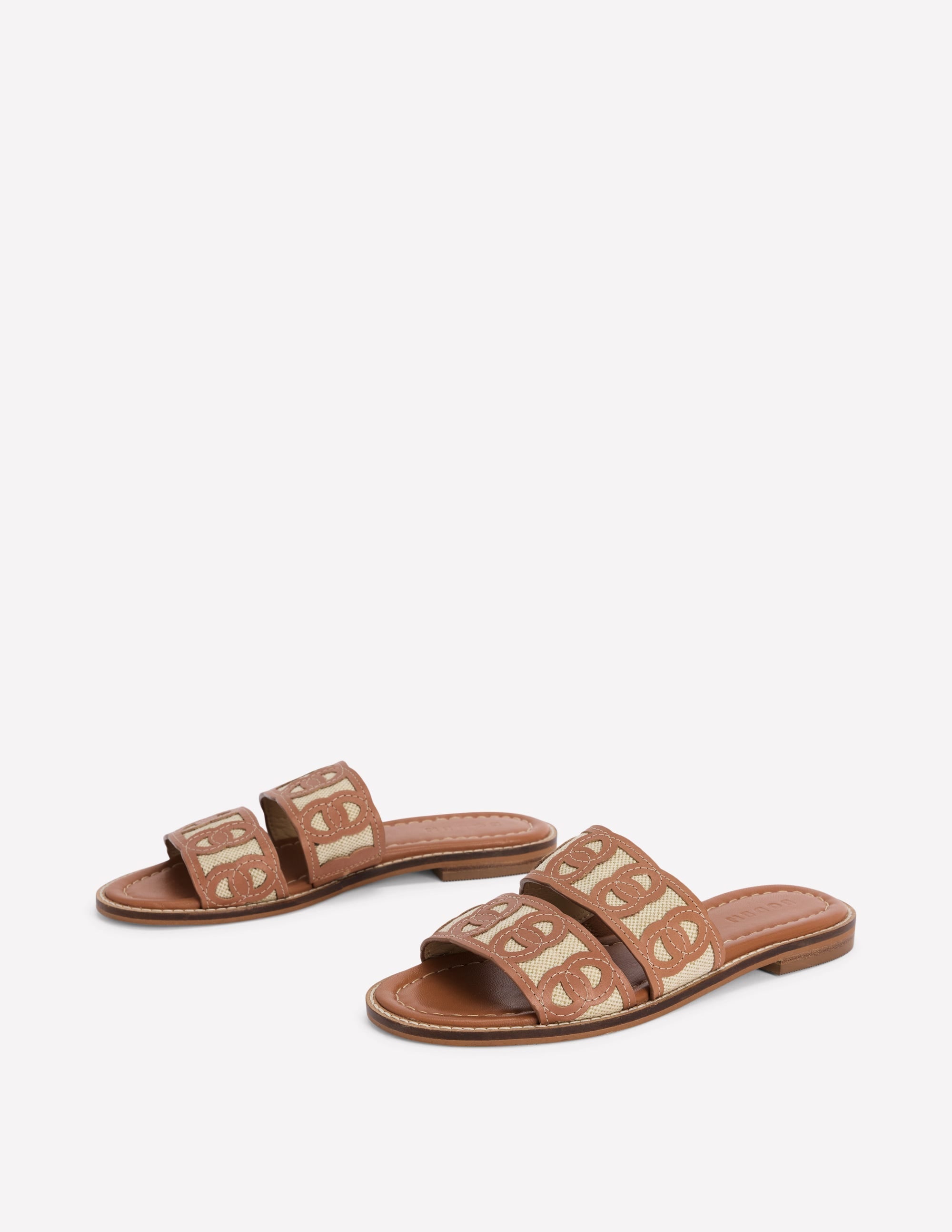 Interlocked Flat Sandal-Tan