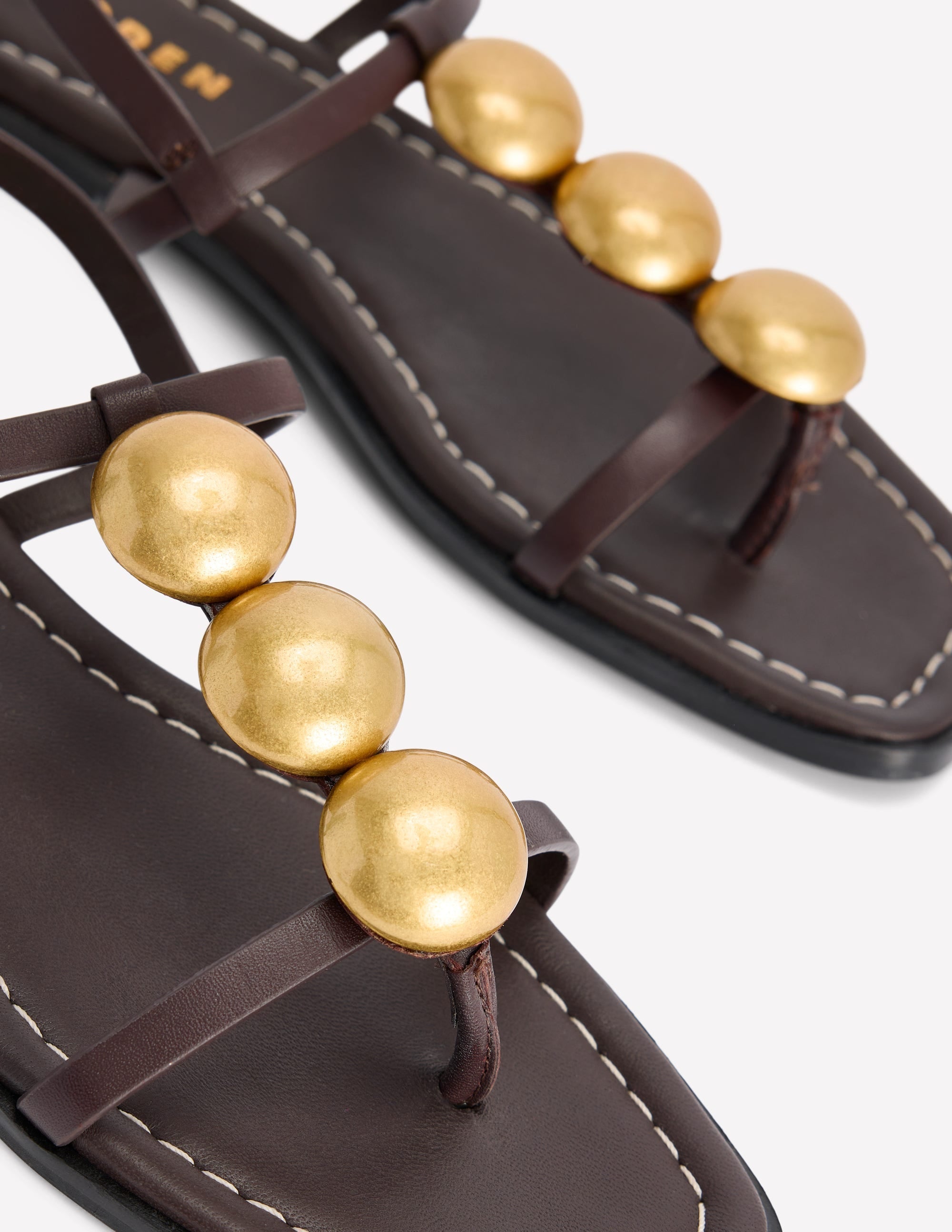 Disc Flat Sandals-Dark Chocolate