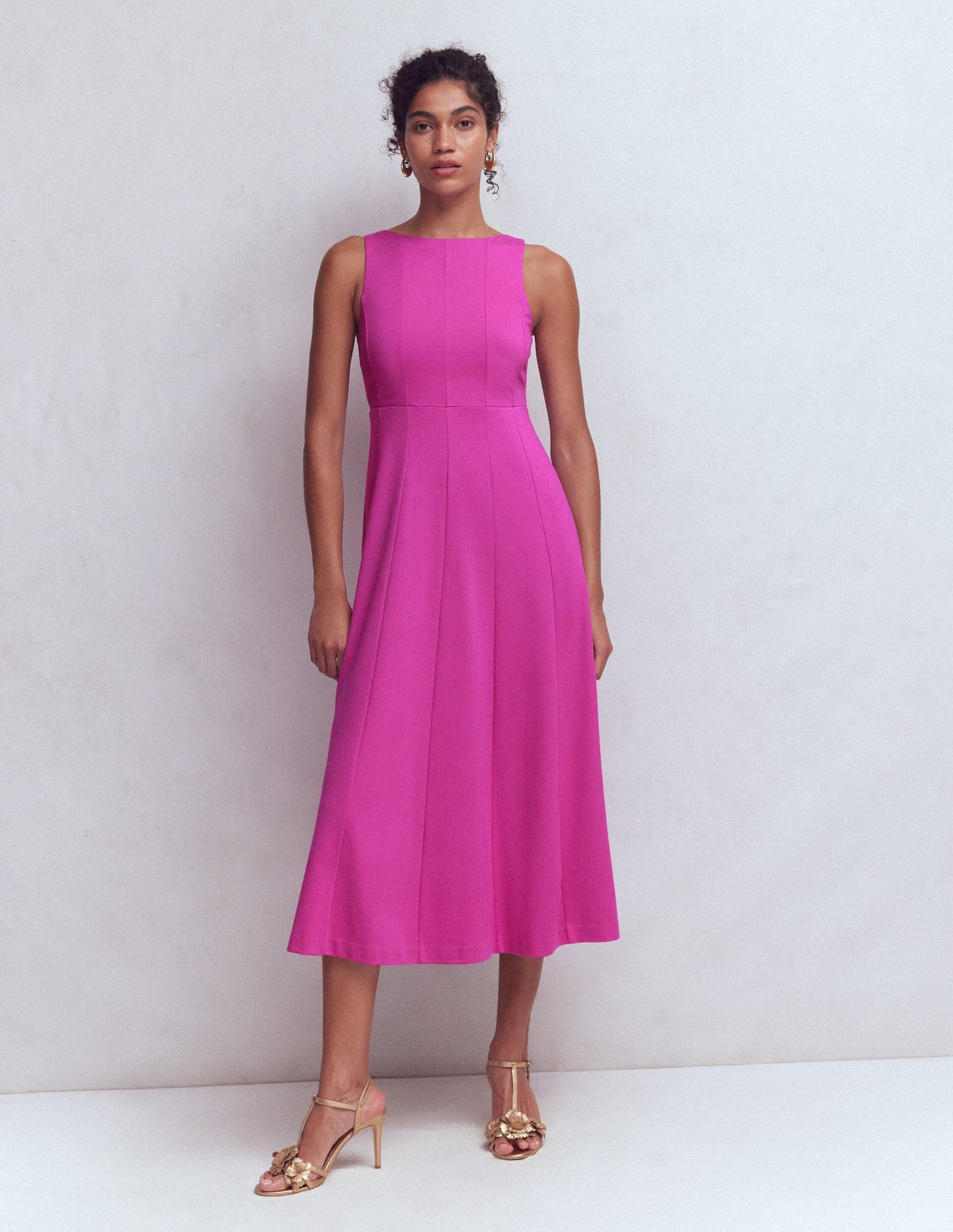 Sleeveless Ponte Midi Dress-Passion Flower