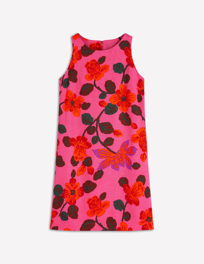 Classic Shift Dress-Pink, Elaborate Blossom
