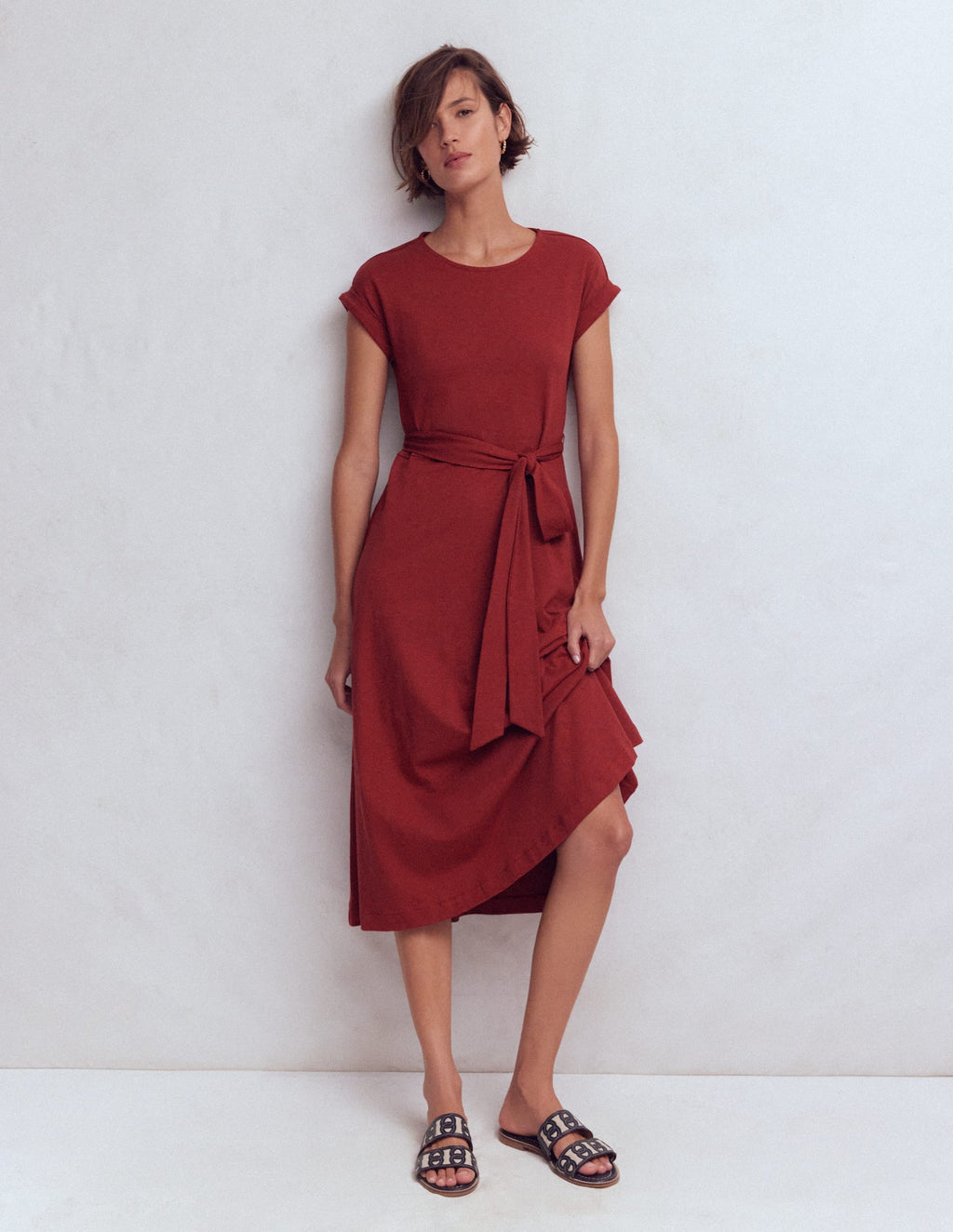 Eve Jersey Midi Dress-Rich Chestnut