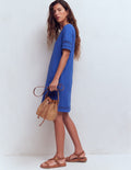 Hattie Jersey T-shirt Dress-Denim Blue