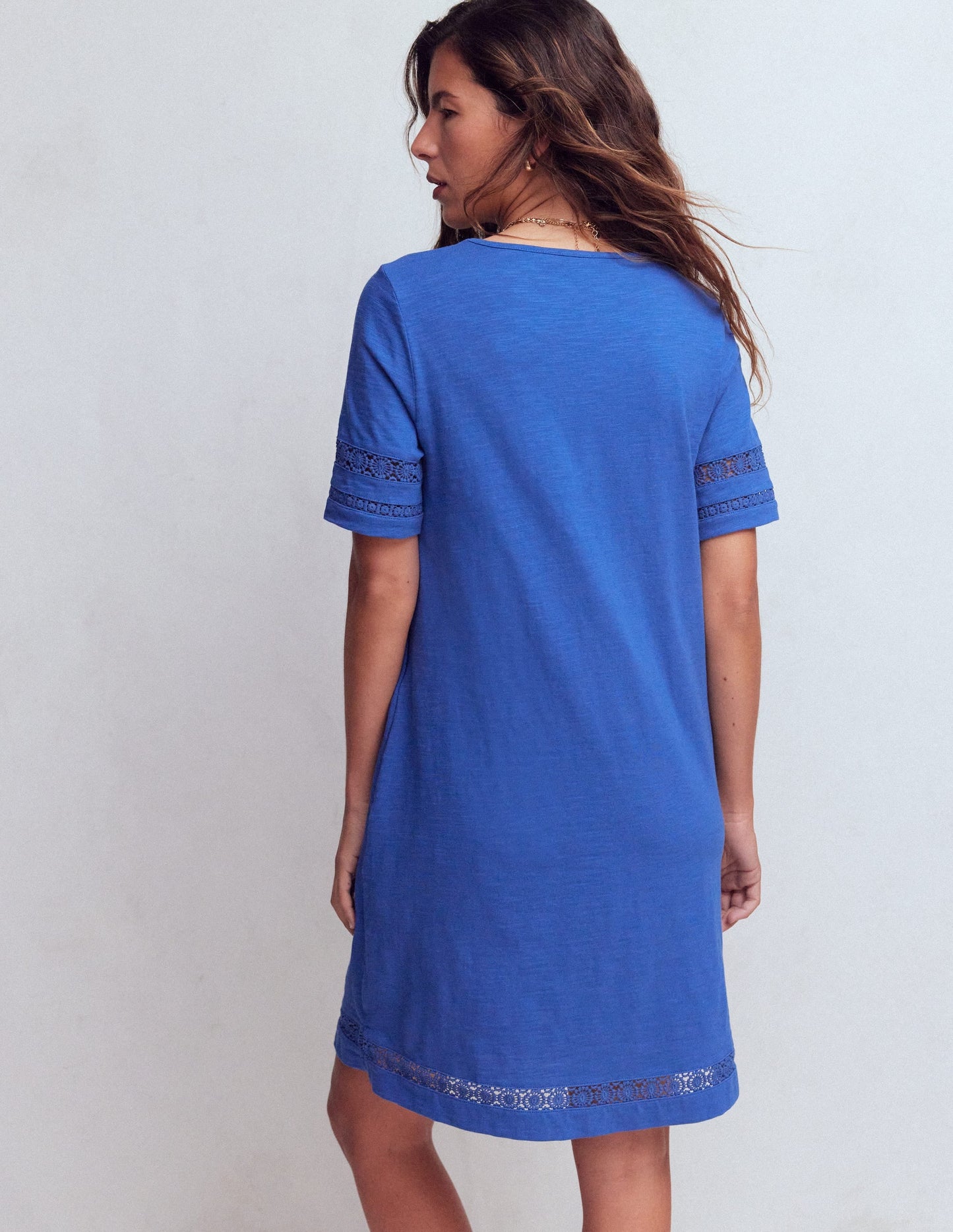 Hattie Jersey T-shirt Dress-Denim Blue