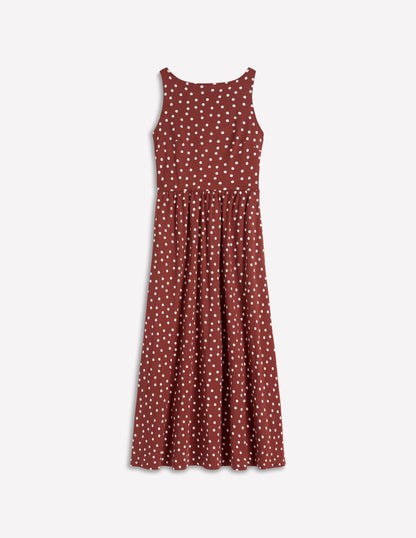 Saoirse Smock Back Dress-Roasted Brown, Painted Dot