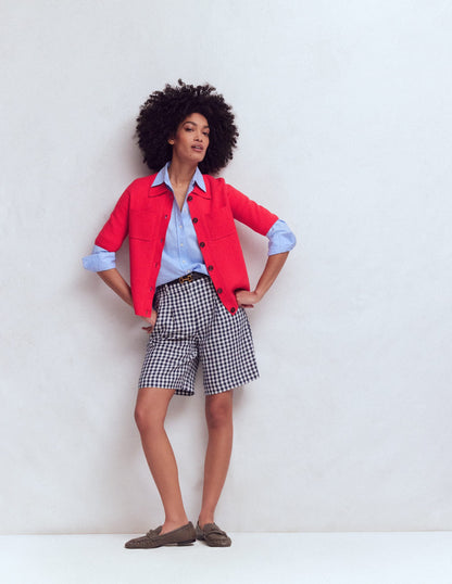 Short Sleeve Knit Shirt-Bright Cherry