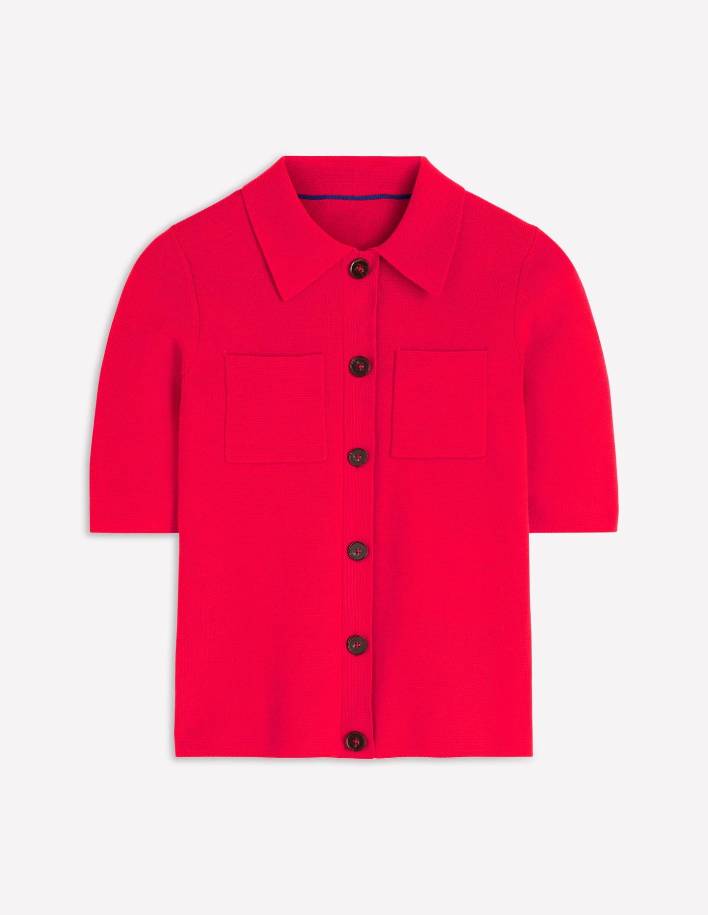Short Sleeve Knit Shirt-Bright Cherry
