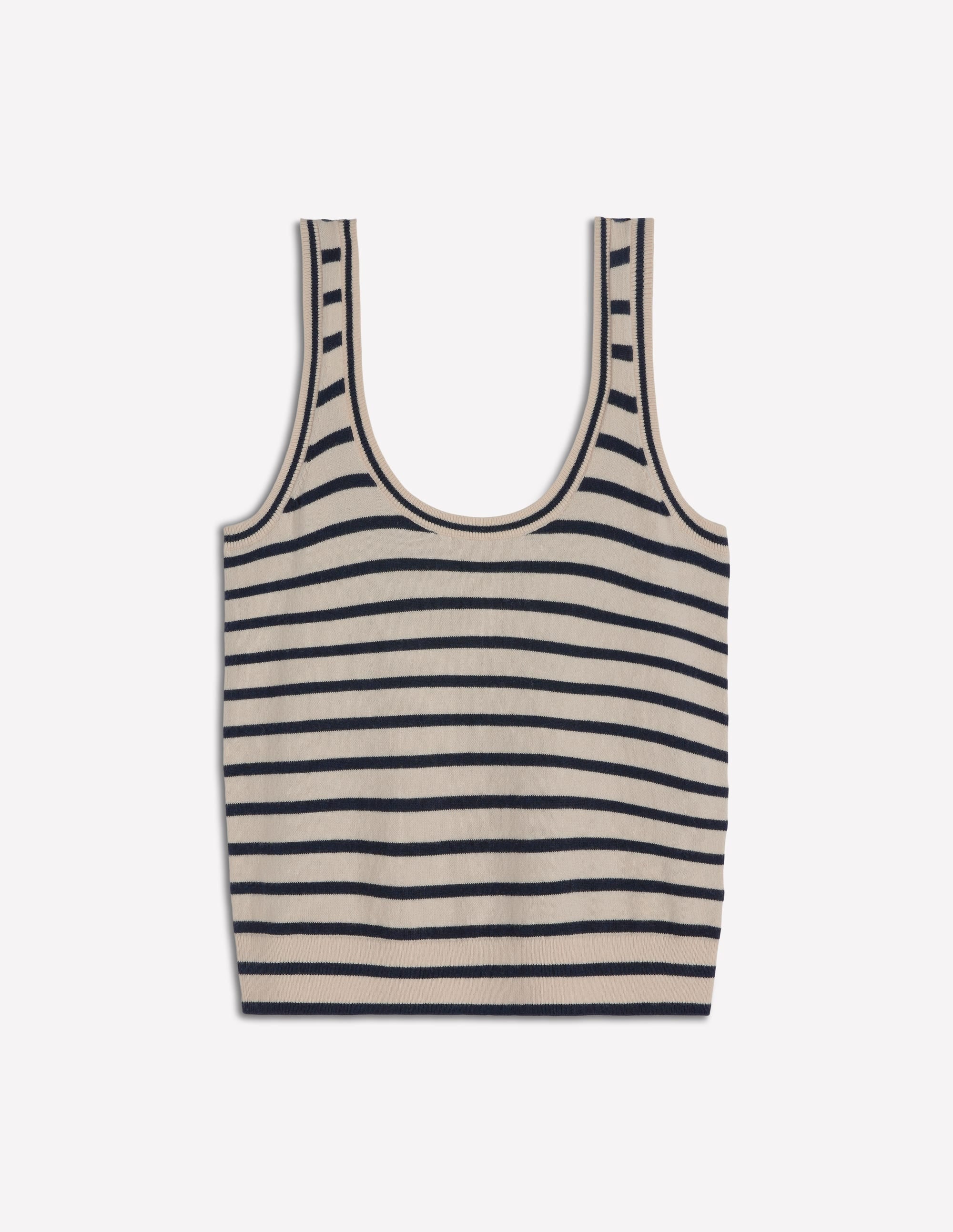 Liz Knitted Tank-Ivory, Navy