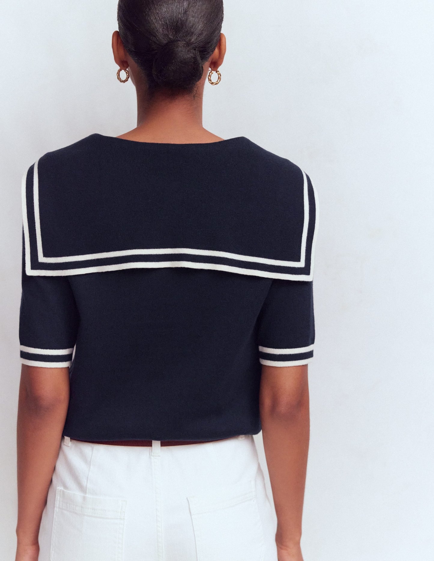 Sailor Collar sweater-Navy