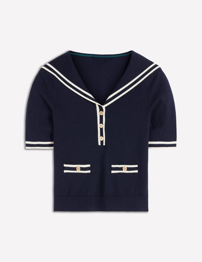 Sailor Collar sweater-Navy