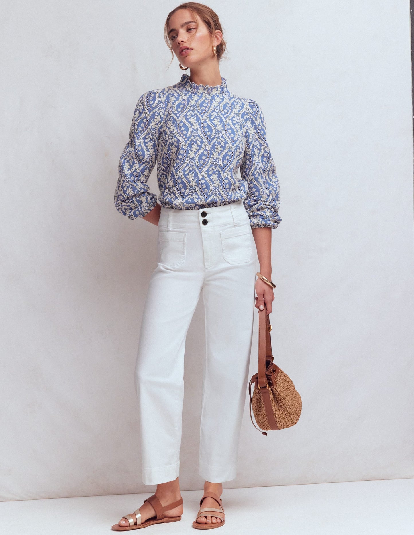 Primrose Cropped Pants-White