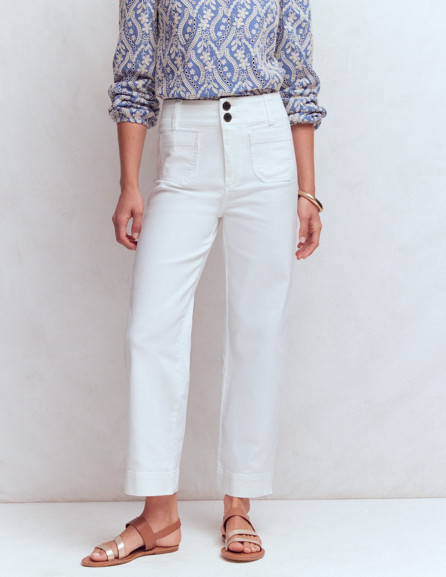 Primrose Cropped Pants-White