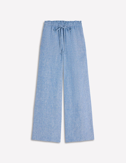 Islington Linen Pants-Blue Chambray