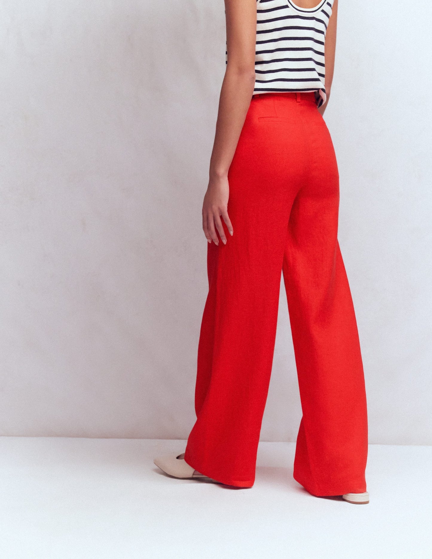 Belgravia Linen Pants-Bright Cherry