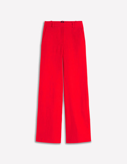 Belgravia Linen Pants-Bright Cherry
