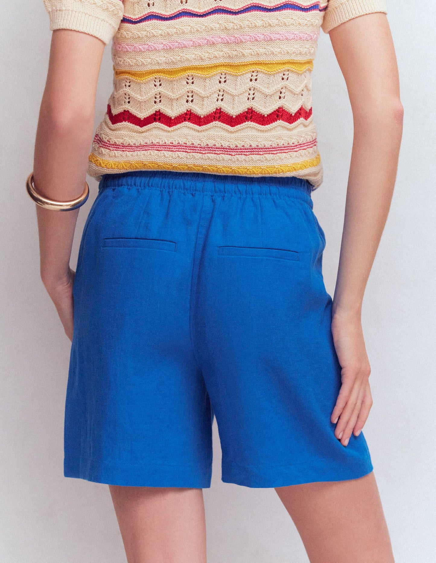 Islington Linen Shorts-Kingfisher Blue