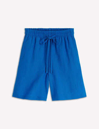 Islington Linen Shorts-Kingfisher Blue