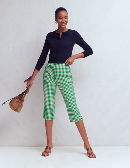Capri Pants-Rich Emerald, Gingham