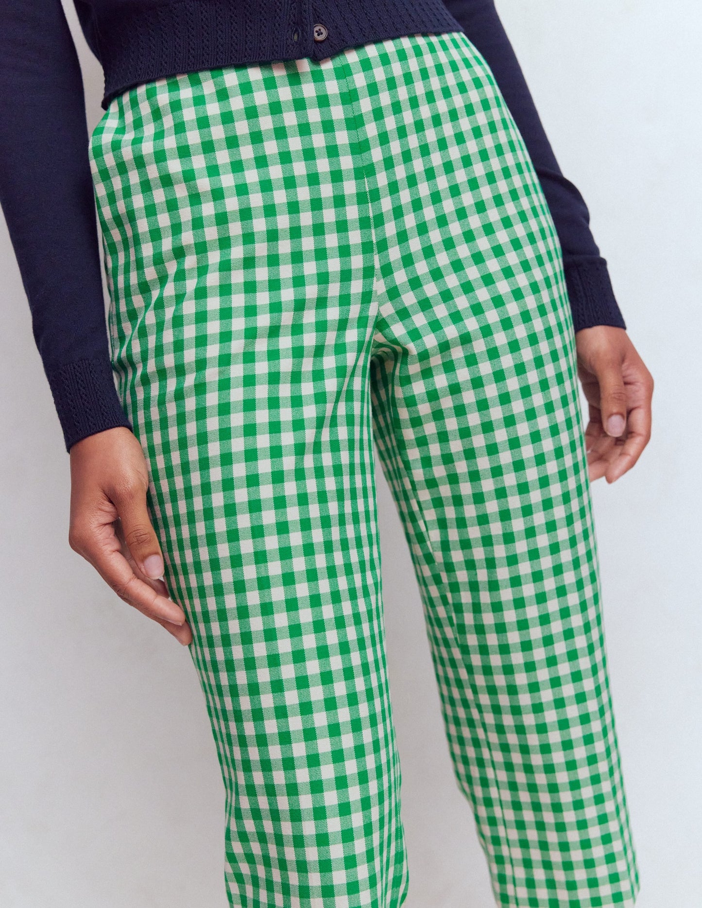 Capri Pants-Rich Emerald, Gingham