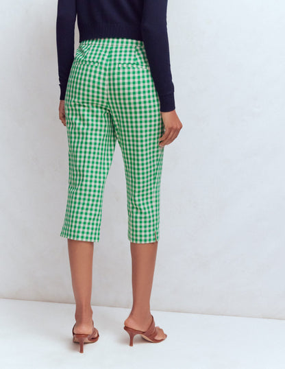 Capri Pants-Rich Emerald, Gingham