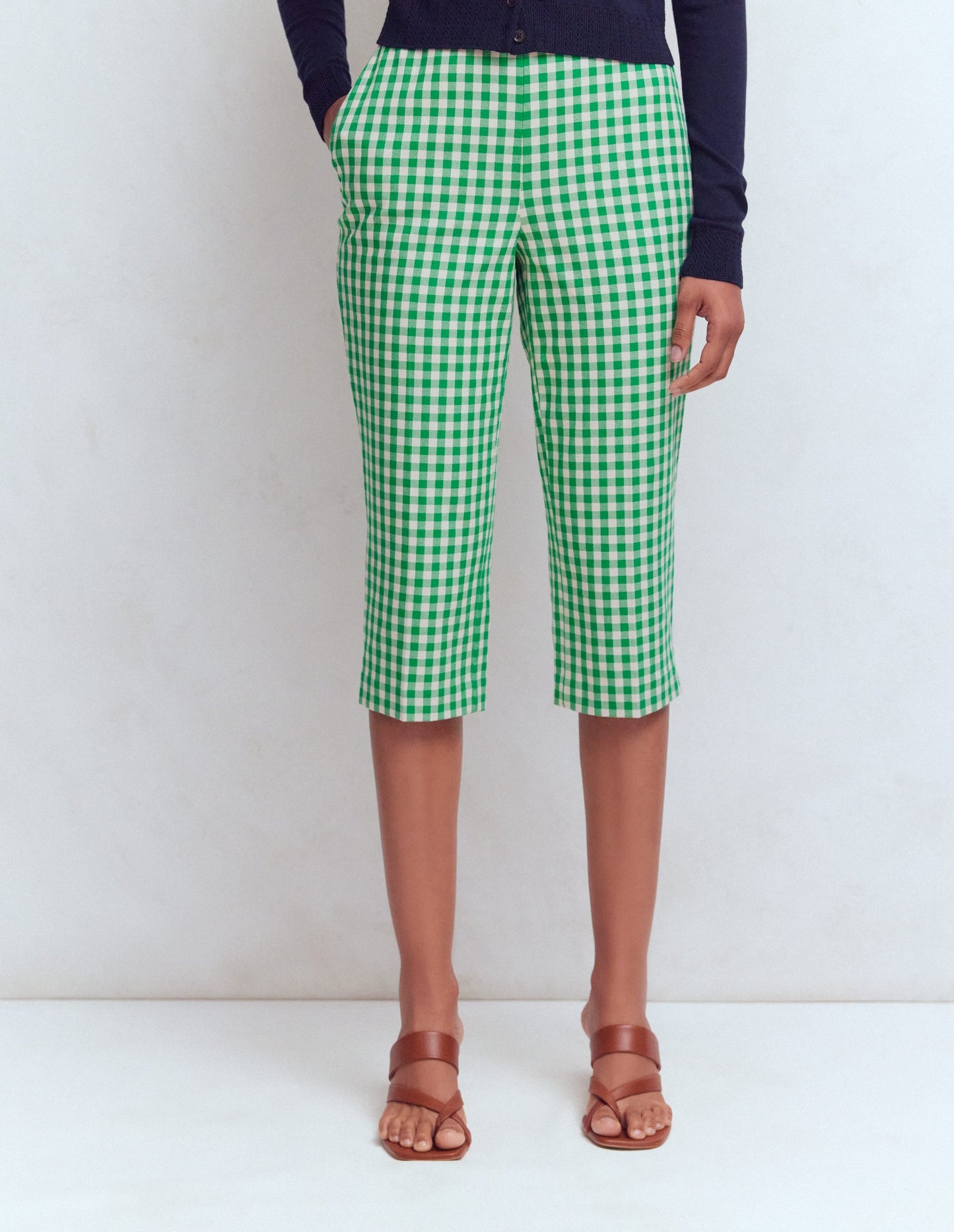 Capri Pants-Rich Emerald, Gingham