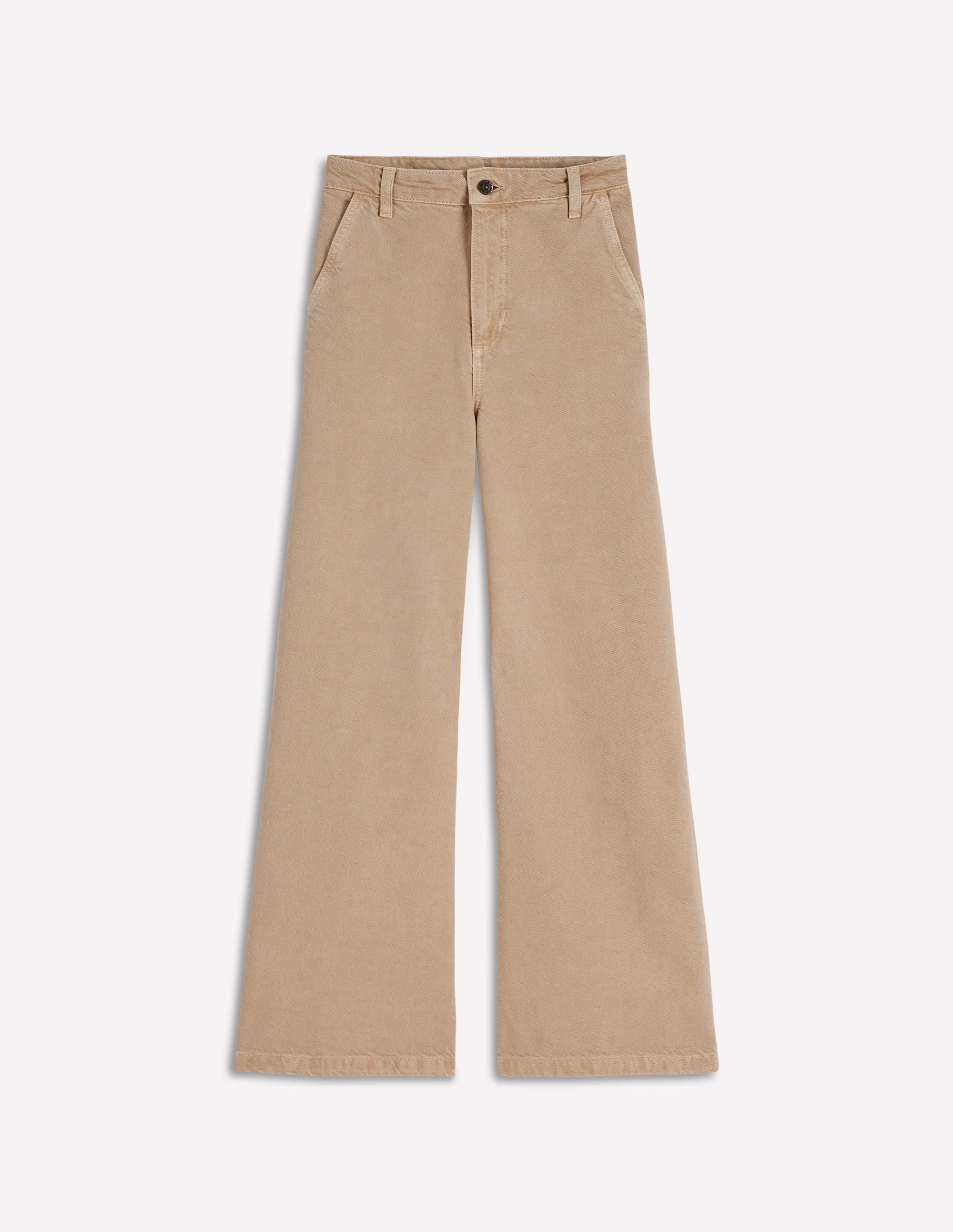 High Rise Palazzo Jeans-Cappuccino