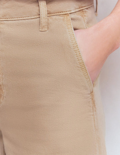 High Rise Palazzo Jeans-Cappuccino