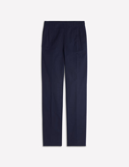 Slim Leg Cotton Pants-Navy