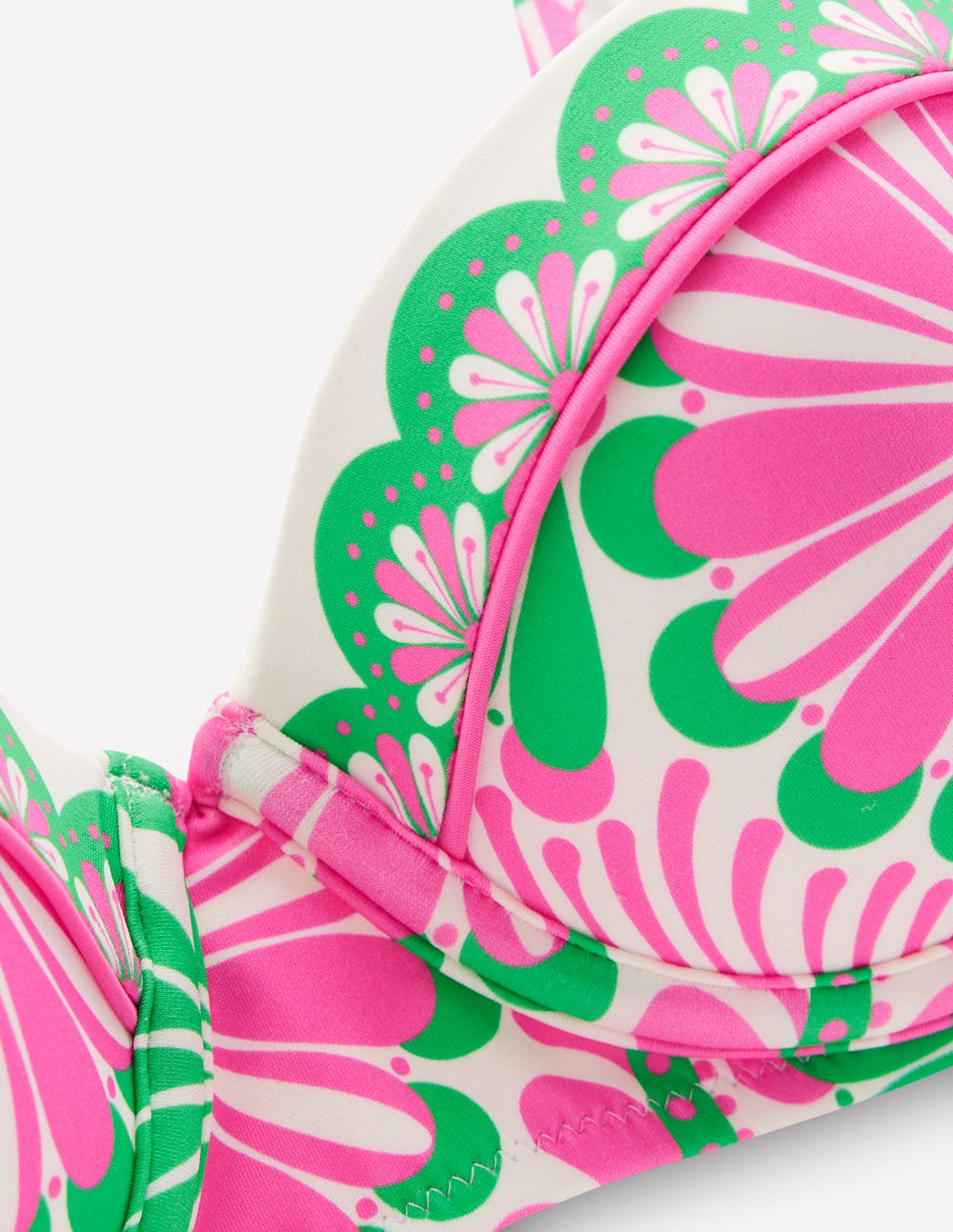 Rhodes Cup Sized Bikini Top-Pink, Euphoric Gardens