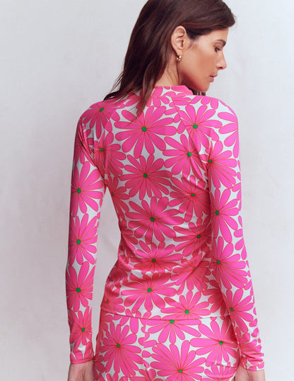 Sun Safe Raglan Guard Top-Sangria Sunset, Daisy Blossom