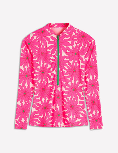 Sun Safe Raglan Guard Top-Sangria Sunset, Daisy Blossom