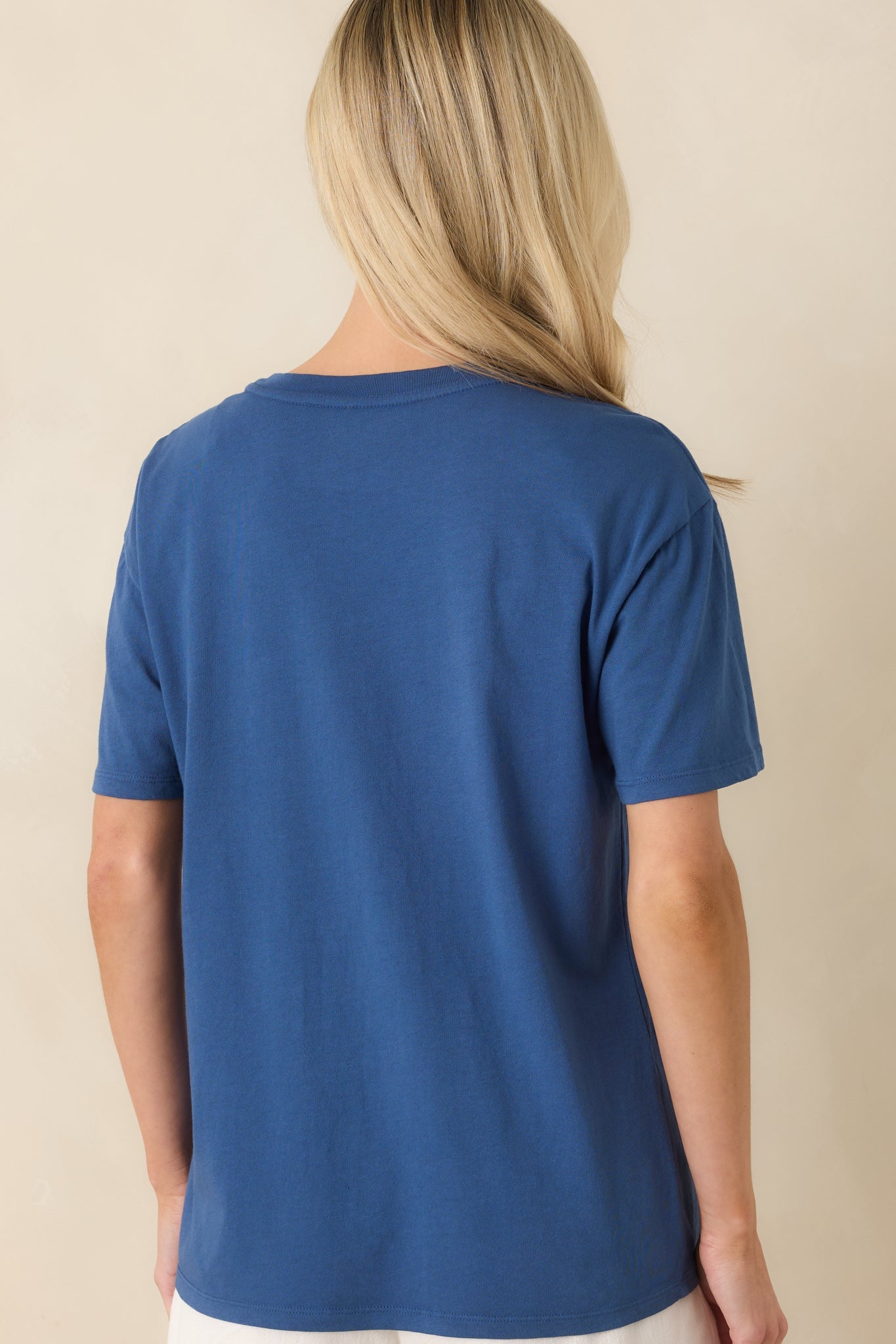 Z Supply American Grown Deep Blue Cotton Boyfriend Tee