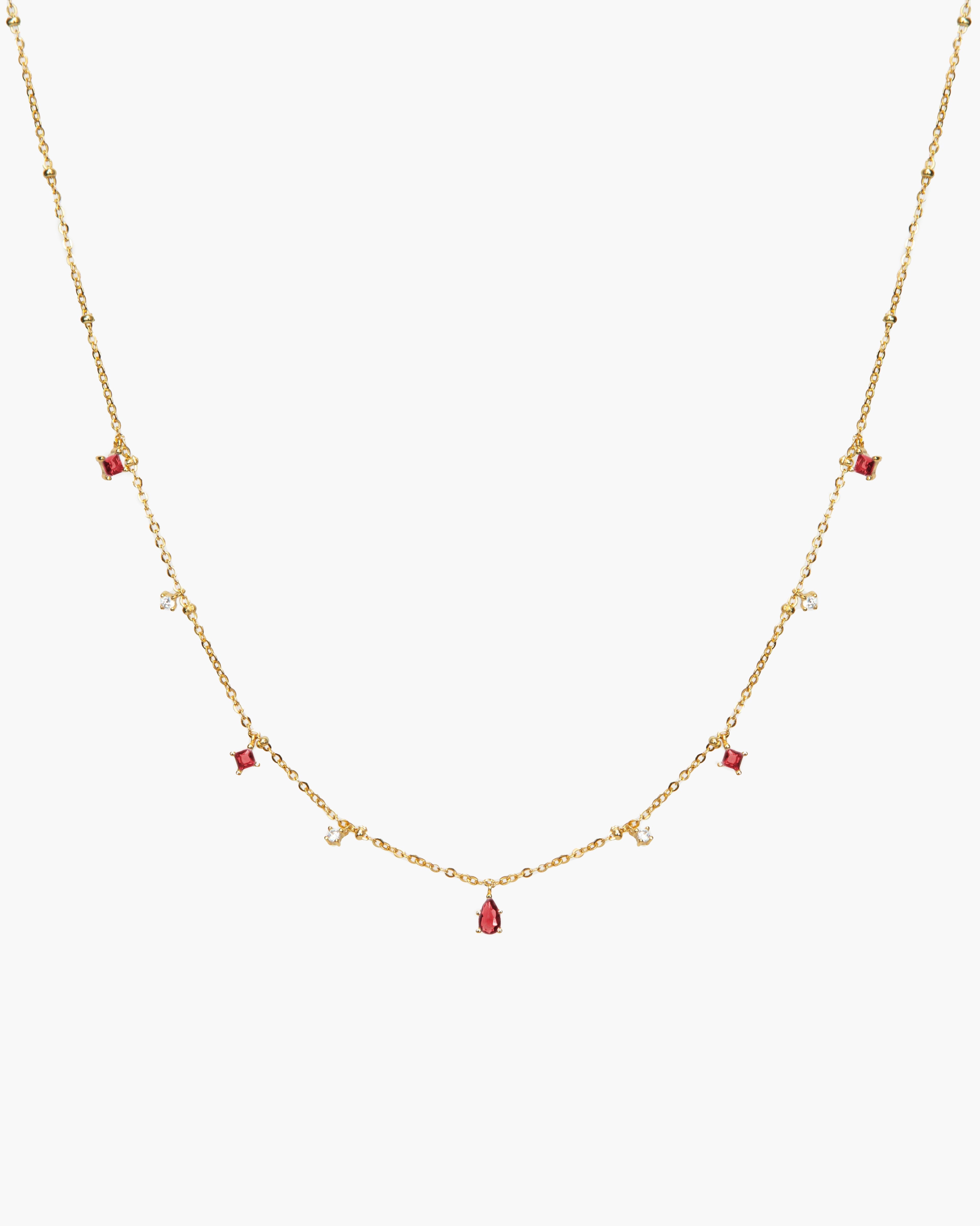 Elysee Necklace in Garnet Red