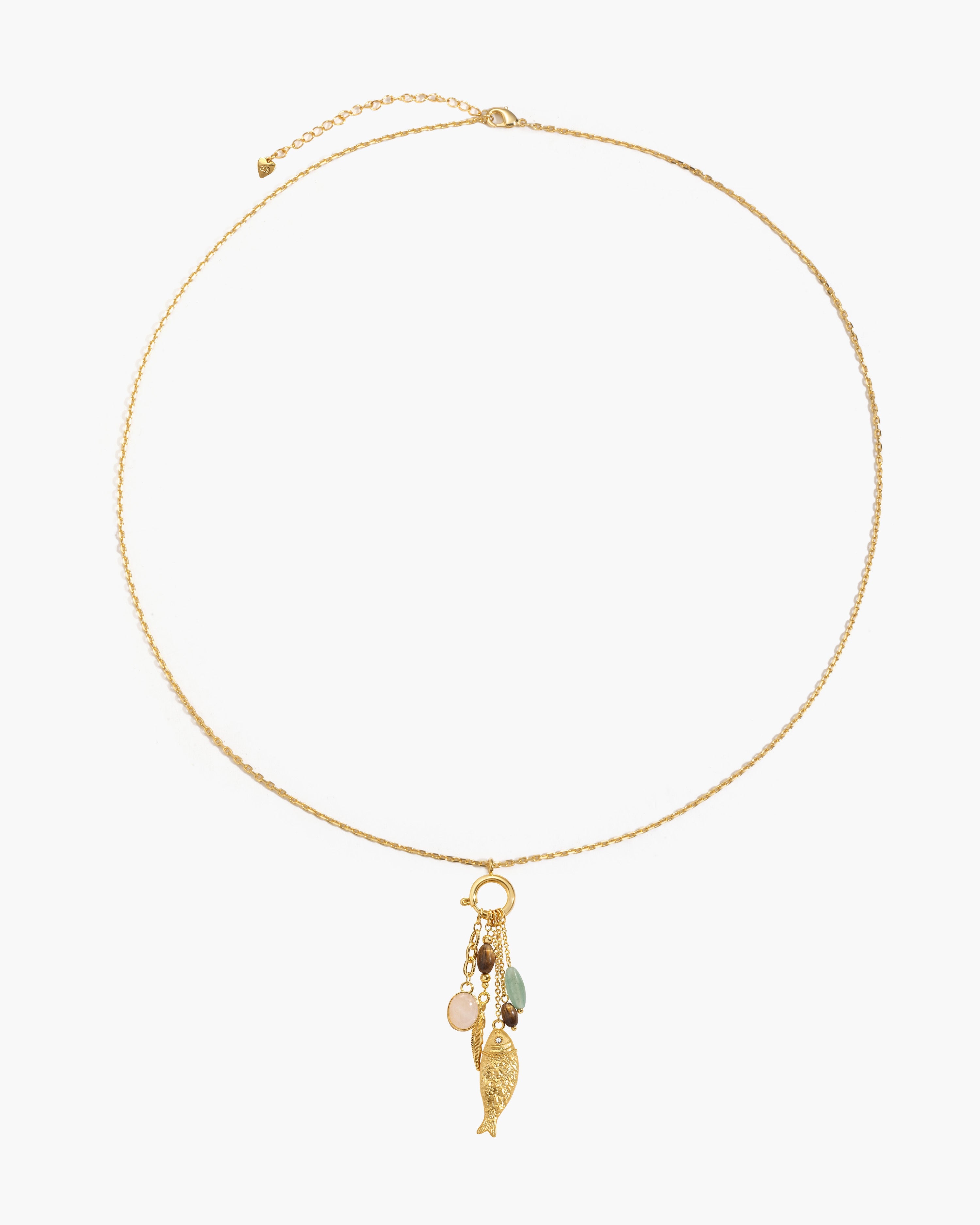 Drifter Multi-Charm Fish Pendant Necklace