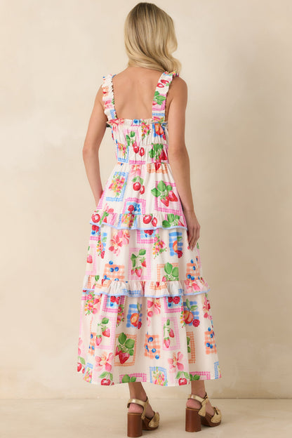 Prosperina Molly Multi Cotton Fruit Print Maxi Dress