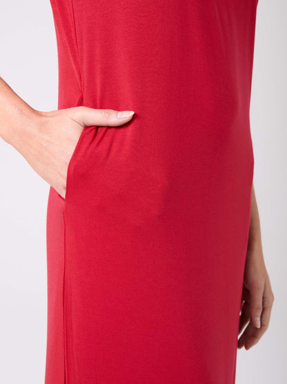 Everly V Neck Maxi  Dress - Cherry
