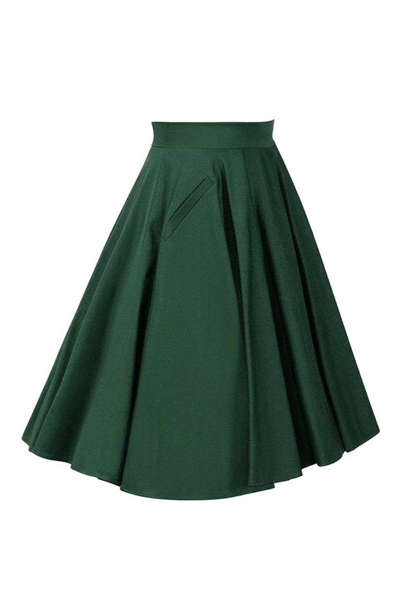 D'Amour Circle Skirt (Bottle Green)