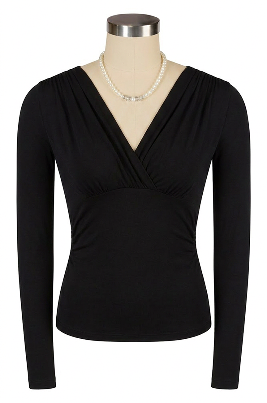 D'Amour Follies Cross Over Top (Black)