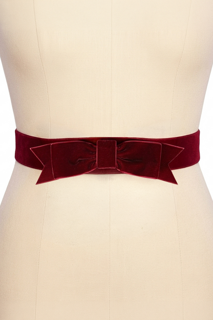 D'Amour Follies Bow Belt (Burgundy)